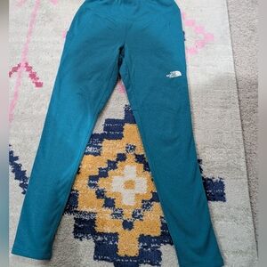 North Face Girls Leggings With Side Pocket - Teal/Green - Girls Size 10/M